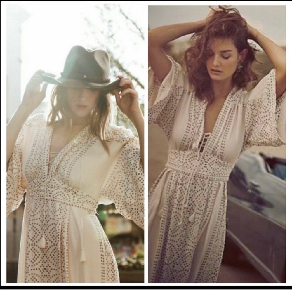 Free People long boho dress, midi length. New with tags size 4